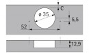 HETTICH 9071313 Sensys 8675 110° TH52, loaded, P2O