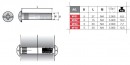Connecting part nut M4x30mm NIKL