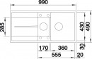 BLANCO 519115 Metra 6 SF sink white with Silgranit PuraDur eccentric