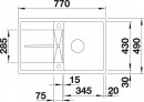 BLANCO 519083 Metra 45 SF white sink with Silgranit PuraDur eccentric