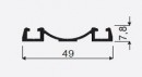 SEVROLL 04342 Elegant II bottom line 6m black brushed