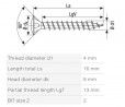 SPAX screw 4x16 raised countersunk head PZ, 4C MH