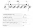 SPAX screw 5x60 semi-round head TXS,W,4C,