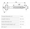 SPAX screw 5x80/46 countersunk head TXS,W,4C MH partial thread