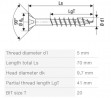 SPAX screw 5x70/41 countersunk head TXS,W,4C MH, partial thread