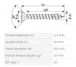 SPAX screw 4,5x40 countersunk head TXS, W, 4C MH