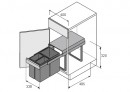 HETTICH 9132346 Waste bin Bin.it Trio 400 mm