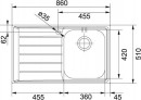 FRANKE Sink NEX 611/2P 860 x 510mm stainless steel