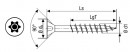 SPAX screw 4.5x80/47 countersunk head TXS,W,4C MH, partial thread