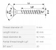 SPAX screw 5x80 countersunk head TXS,W,4C MH