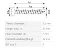 SPAX screw 3.5x20 semi-round head PZ,W,4C,