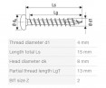 SPAX screw 4x15 semi-round head PZ,W,4C,