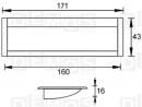 TULIP handle Concava 160 satin chrome + screws