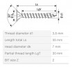 SPAX screw 3.5x35 countersunk head.PZ,W,4C MH