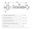 SPAX screw 5x45 countersunk head.TXS,W,4C MH
