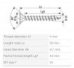 SPAX screw 5x50 countersunk head TXS,W,4C MH