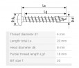 SPAX screw 4x20 semi-round head TXS, W, 4C