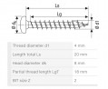 SPAX screw 4x20 half-round head PZ, W, 4C