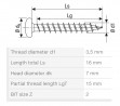 SPAX screw 3.5x16 semi-round head PZ,W,4C,