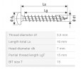 SPAX screw 3.5x16 semi-round head TXS,W,4C,