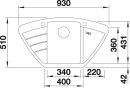 BLANCO 515073 Zia 9 E coffee sink with Silgranit PuraDur eccentric