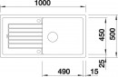 BLANCO 517571 Sink Zia XL 6 S white without eccentric Silgranit PuraDur