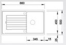 BLANCO 516740 Sink Zia 45 SL white without eccentric Silgranit PuraDur