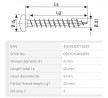 SPAX screw 4x25 pan head PZ, W, 4C