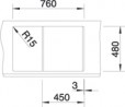 BLANCO 518868 Sink Metra 45 S gray rock with eccentric Silgranit PuraDur