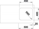BLANCO 518203 Sink SUPRA 450-U brushed stainless steel without handle