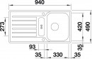BLANCO 517281 Sink LANTOS 5 S-IF brushed stainless steel with eccentric
