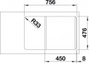 BLANCO 519059 Sink LANTOS 45 S-IF Compact brushed stainless steel with eccentric