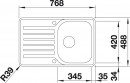 BLANCO 519059 Sink LANTOS 45 S-IF Compact brushed stainless steel with eccentric