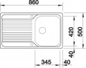 BLANCO 511942 Sink Tipo 45 S stainless steel natural gloss without eccentric