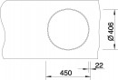 BLANCO 513306 Sink RONDOSOL 3 1/2" brushed stainless steel without eccentric