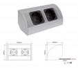DL double drawer Schuko Corner Box 2 alu