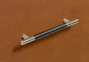 HETTICH 9070149 Handle BYZANTIA 220/160mm Dark brown leather im. stainl.steel