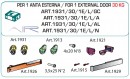 TERNO Dama fittings set for inset wooden doors with damping external 30kg