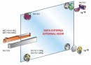 TERNO Dama fitting set for inset glass doors with damping external 30kg