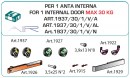 TERNO Dama fitting set for inset glass doors with damping external 30kg