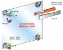 TERNO Dama fitting set for inset glass doors with damping internal 30kg