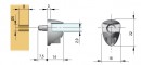 IF-support for glass shelves Cobra nickel 5 - 6 mm
