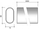 StrongWire Wardrobe tube oval 15/30/3000mm chrome