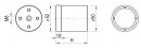 Furniture leg 709R height 120mm gray RAL9006