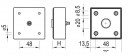 StrongLegs furniture leg FP002, 50mm, gray RAL 9006