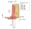 BLUM 75T4200 semi-overlay to glass 94°