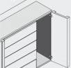 BLUM 71T9650 semi-overlay for thicker door 95°