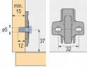 HETTICH 9071626 plate 8099 D=1,5 euroscrew