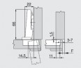 BLUM 71B9550 full overlay thick door with damping 95°