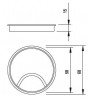 STRONG Metal cabel bushing 60mm brushed steel